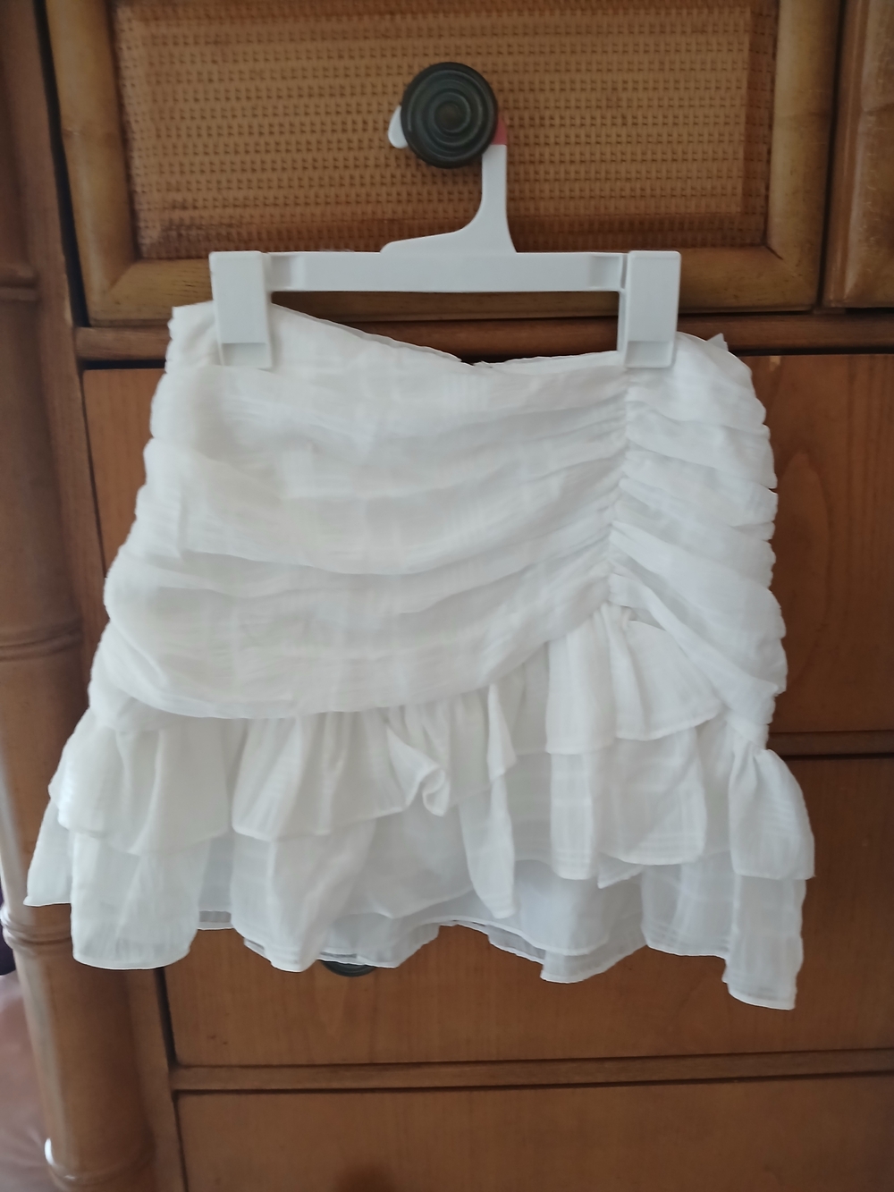 DO+BE White Ruffled Mini Skirt